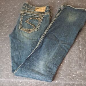 Silver Jeans Women's Straight Leg Blue Denim